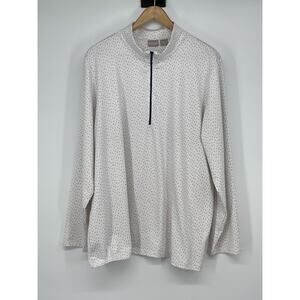 Chico's‎ Zenergy White Navy Polkadot 1/4 Zip Size 20 Athleisure Sporty Comfort